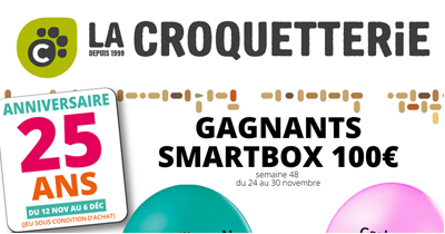 JEU ANNIVERSAIRE – GAGNANTS DU 24 AU 30 NOV ! 