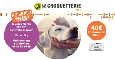 Lons - Massage canin tous les mardis dans votre magasin