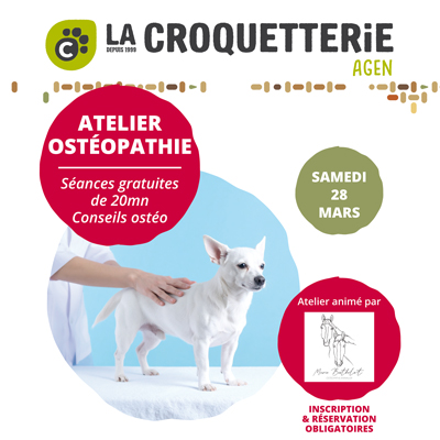 Agen - conseils en ostéopathie animale samedi 28 mars