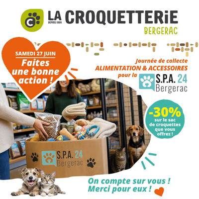Bergerac - Journée de collecte SPA samedi 27 juin