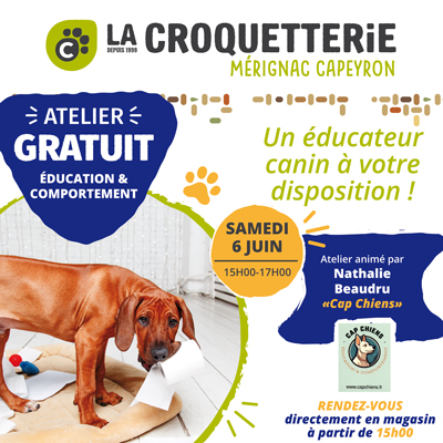 Mérignac Capeyron - Atelier gratuit Education & Comportement samedi 6 juin